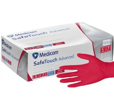 Рукавички нітрилові Medicom (червоні) 4206 фото